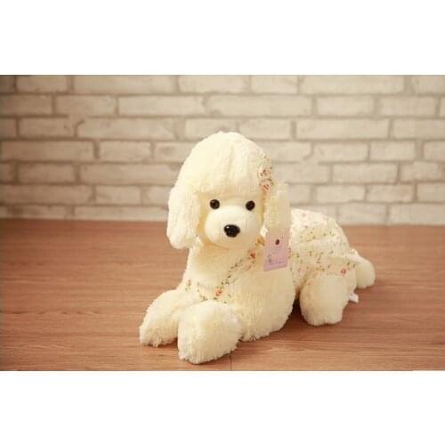 Cute poodle plush toy lovely new flower cloth poodle dog doll gift about 45cm 0045