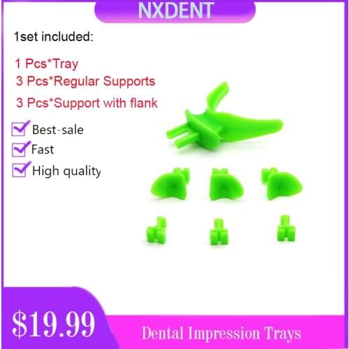 7pcs/set BPS Autoclavable Oral Centric Tray Set Dental Impression Trays Denture Repair Occlusal Record Articulator Facebow