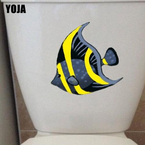 YOJA 22.4*21.2CM Beautiful Cartoon Fish Wall Home Decor Toilet Sticker Decal T3-0831