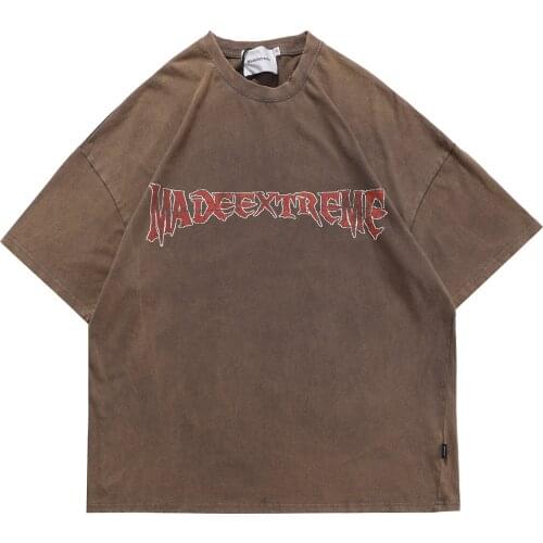 2021 New Summer Hip-hop Street Print Loose Casual Short-sleeved Fashion Tide Brand Cotton Round Neck High Street T-shirt