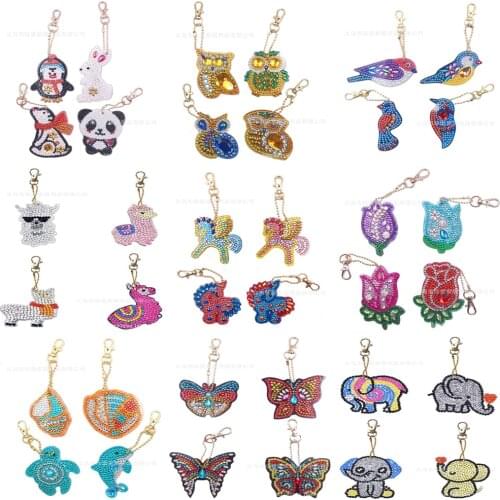 New Diamond Painting Keychain Cross Stitch Shaped Diamond Art Painting DIY Hand Tools Household Items Christmas Gifts