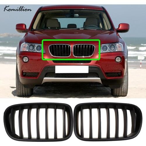 Car Front Kidney Racing Grills Matte Black Grille Cover for BMW X3 F25 Pre-facelift 2010 2011 2012 2013 2014 Exterior Parts