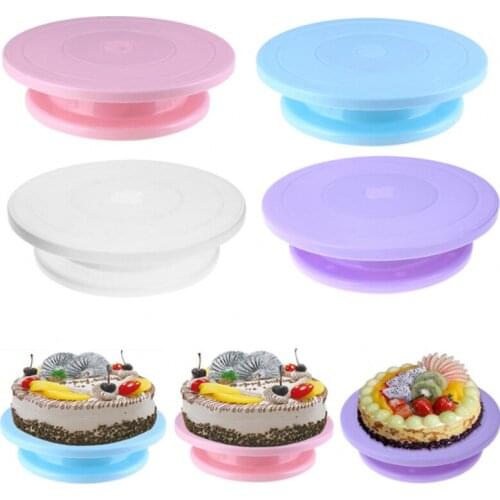 Plastic Cake Turntable Rotating Round Cake Plate Stand Rotary Table Kitchen DIY Pan Baking Tools DIY Cake Decorating Tools