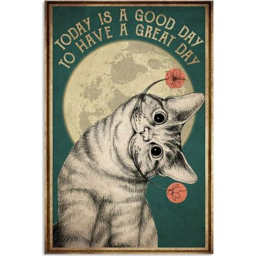 Cat Poster Wall Decor Classic Metal Tin Poster For Bar Pub Club Cave