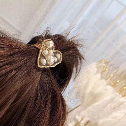 60pcs/lot DIY Multi Simple Pearl Pentagram Hair Bands Ponytail Loving Heart Rubber Bands Hair Styling Tools Accessory HA1785