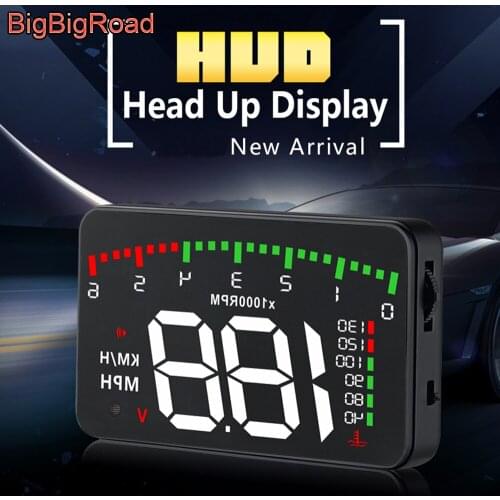 BigBigRoad Car Hud Display Windshield Projector Alarm System For Nissan Pathfinder Pulsar Leaf Cube Note Versa Armada Frontier