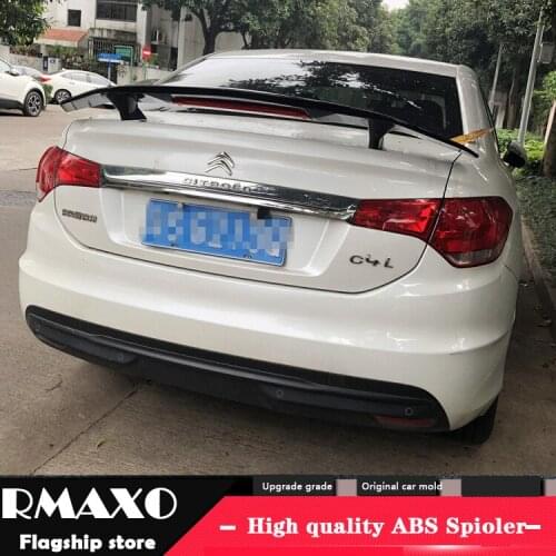 For Citroen C4L Spoiler 2006-2018 Citroen C4 TF High Quality Spoiler ABS Material Car Rear Wing Primer Color Rear Spoiler