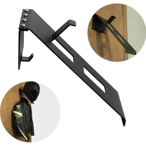 Universal Wall Mount Motorcycle Helmet Holder Hook Jacket Bags Rack Hangers Double hook Powder Coated Helmet Wall Bracket