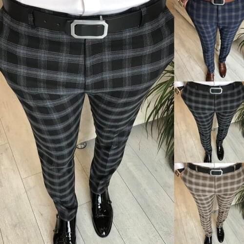 WaDFCD Men's Checked Trousers