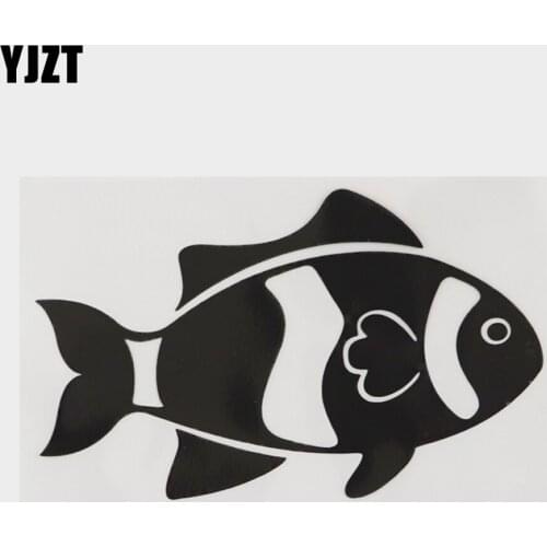 YJZT 15.2CM×9.4CM Marine Animal Tropical Fish Clownfish Decal Vinyl Car Sticker Black/Silver 18A-0329