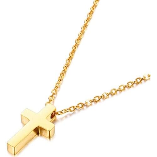 Jewelry simple religious christian cross clavicle chain couple necklace