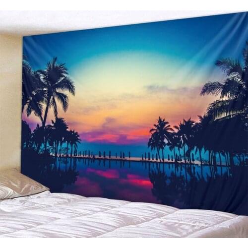 Sunset landscape big tapestry wall hanging colorful bohemian natural scenery travel mattress studio living room art decoration