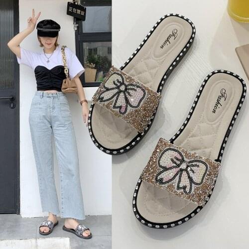 Womens shoes 2020 new fashion bright slippers soft soles comfortable non-slip wear shoes