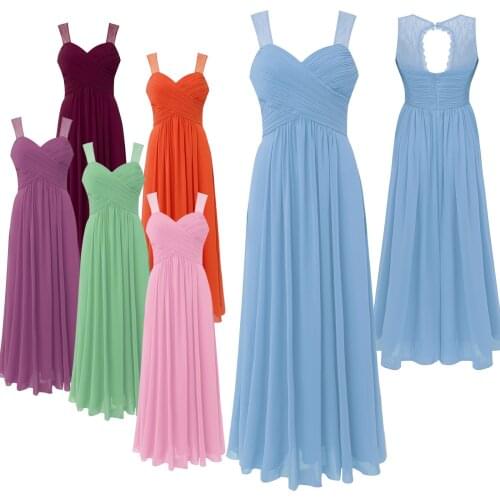 Womens Elegant Dress 2021 Pleated Guest Dress Ladies Formal Clothes Female Chiffon Long Dresses for Wedding Bridesmaid Party