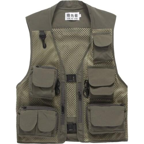 Fly Fishing Vest Multi-Pocket Mesh Fishing Vest Photographer Jacket