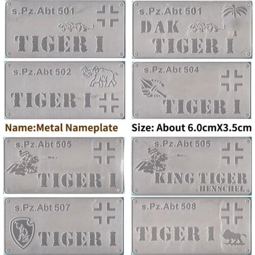 1/35 & 1/72 Modified Parts Metal Nameplate For 501 503 504 505 507 508 Tiger Tank (size:about 6*3.5cm)