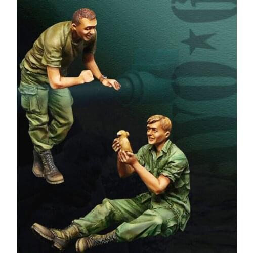 1/35 Resin Model figure GK Soldier Puppy Military theme WWII Unassembled and unpainted kit