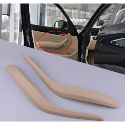 1Pair Plastic Beige Interior Side Door Handle Panel Trim Cover Fit For BMW X1 E84 2010 2011 2012 2013 2014 2015 2016