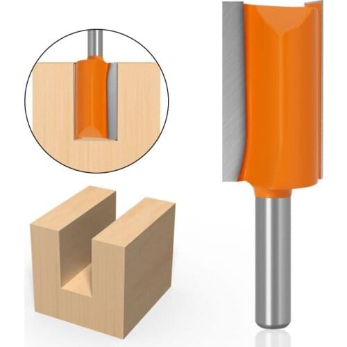 1pc 8mm Shank Double Flute Straight Bit Dia 22mm Milling Cutter for Wood Tungsten Carbide Router Bit Woodwork Tool