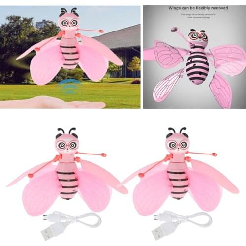 2Pcs Flying Ball Honeybee Interactive Induction RC Aircraft Durable Toys