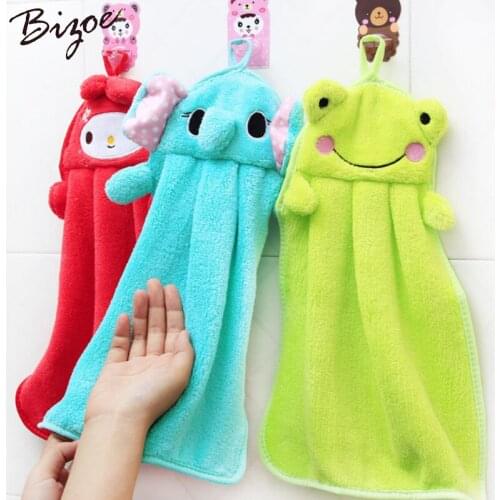 3PCS High quality cartoon Hot Children Cartoon Animal Hanging Wipe Soft Plush Bathing Kitchen Hand Towel