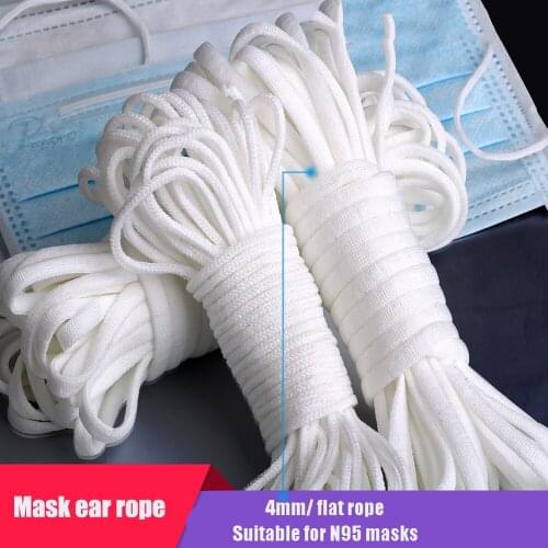 4mm 10m Elastic Band Face Mask Ear Ropes String Mask Cord Rope For Face Mask Craft Materials Accessories Excellent Materials