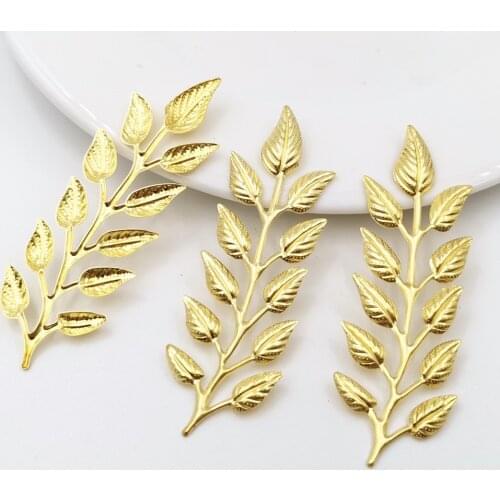 SIXTY TOWFISH 20 Pieces DIY Jewelry Accessories 20*63mm Handmade Materials Charms Brass Flower Filigree Flower Slice
