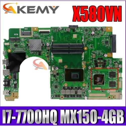 Akemy X580VN Laptop motherboard for ASUS X580VN X580VD X580V original mainboard I7-7700HQ MX150-4GB