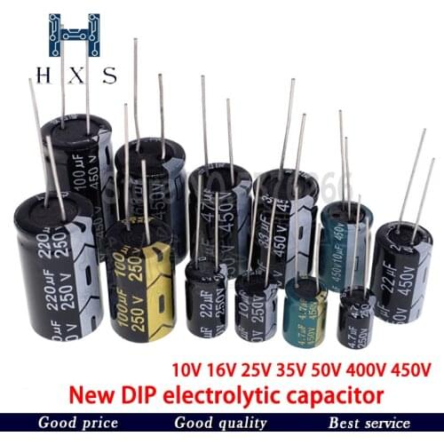 Aluminum electrolytic capacitor 4V 10V 16V 25V 35V 470UF 100UF 220UF 330UF 470UF 680UF 1000UF 47UF 1500UF 10UF 22UF 0.47UF 82UF