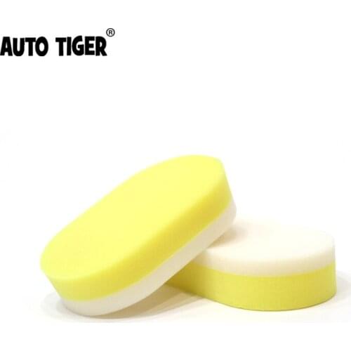 AUTO TIGER Double Yellow Waxing Sponge Car Polishing Foam Waxing Applicator Pad Waxing Maintenance Pad