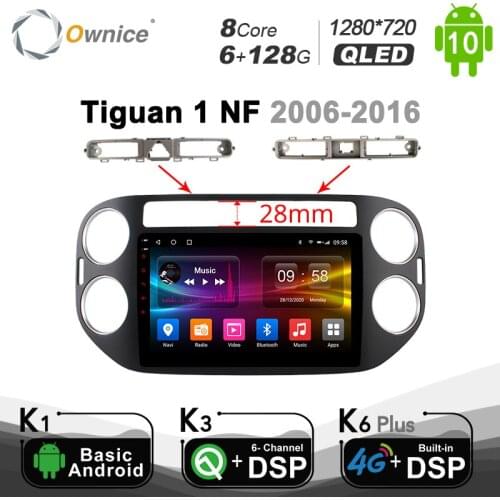 1280*720 Ownice 2 DIN Car Radio Player GPS Navi k3 k6 for Volkswagen Tiguan 1 NF 2006 2008 2010 2012 2016 Android 10.0 SPDIF