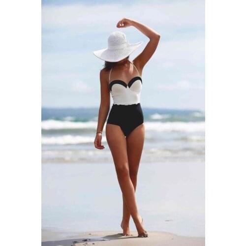 Angelsin Black White Elegant Swimwear