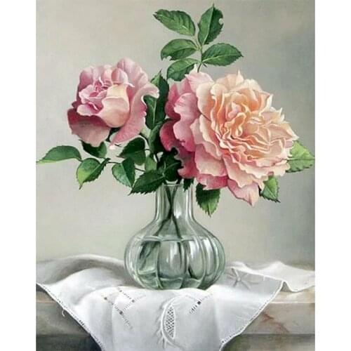 Flowers 60x75cm Coloring By Numbers Kits Painting By Numbers On Canvas Frameless Handpaint Digital DIY Home Number