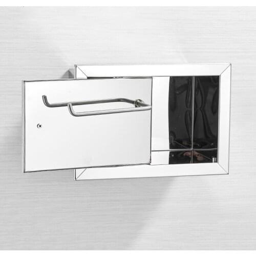 Toilet Paper Holder Stainless Steel Concealed Toilet Roll Paper Holder In-wall Tissue Box Creative Waterproof Paper Towel Holder
