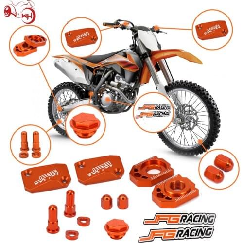 For KTM SX SXF XC XCF XCW XCFW EXC EXCF 125 150 250 300 350 400 450 530 Motorcycle CNC Brake Clutch Fluid Reservoir Cover Set