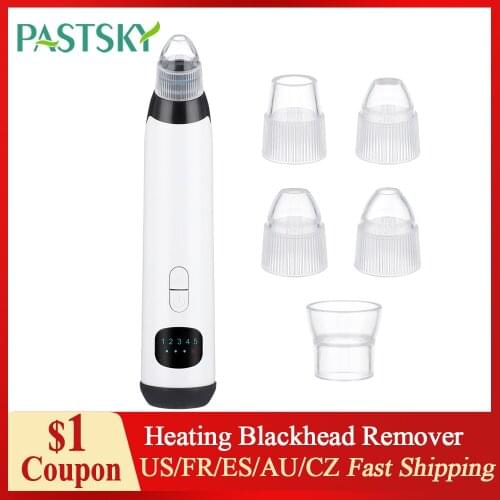 Electric Heating Blackhead Remover Hot Compress Vacuum Nose T Zone Suction Blackhead Pore Acne Pimple Removal Beauty Skin Care