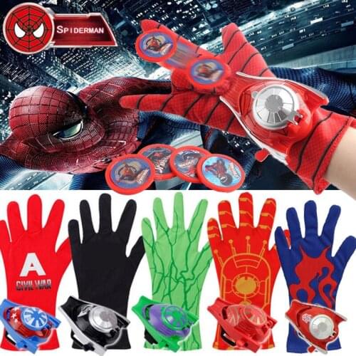 Marvel Legends Action Figures Hulk Spider Man America Captain Glove Launcher Toys Halloween Party Cosplay Props for Kids Gifts