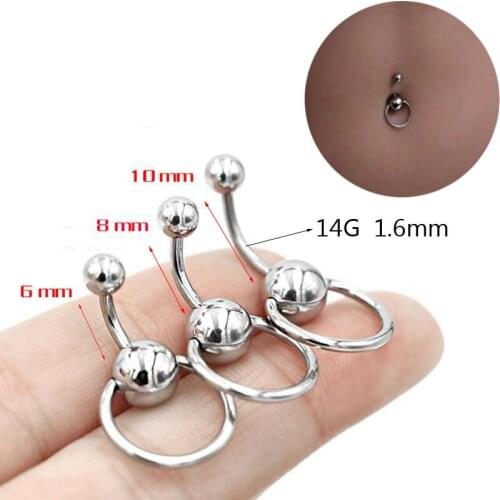 1Pcs Belly Button Rings Stainless Steel Navel Rings Belly Piercing Nombril Ombligo Women Men Body Jewelry Sexy Bell Metal Rings