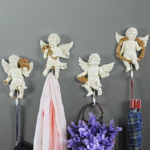 European angel creative decoration hook coat hook porch door stereo wall decoration personality wall key hook