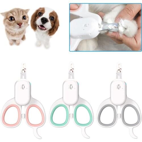 Pet Nail Clipper Dog Cat Nail Toe Claw Clippers Beauty Scissors Trimmer with LED Light Grooming Tools for Pet Supplies