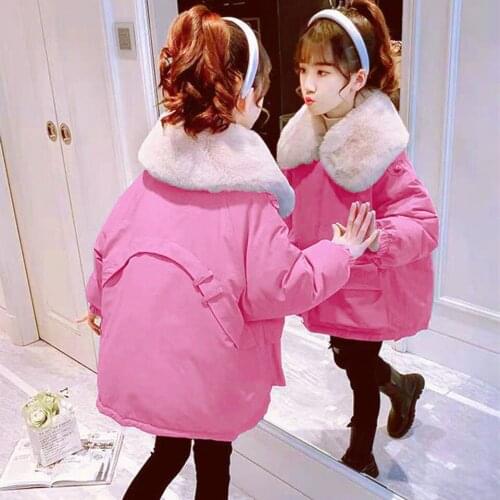 Fashion Girls Turn-down Down Cotton Coat Winter Thick Jackets Outwear Four Colors Toddler Girl Fall Clothes 2020 New Outerwear