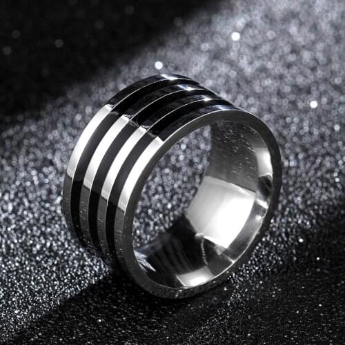 MOREDEAR High Quality Vintage 10MM Silver Black Titanium Ring for Men and Women Personalized Ring Customize Ring Engraved Ring