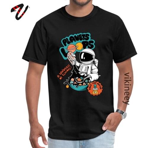 Planets Cereal Loops Spaceman Mens T-Shirt Elon Musk Mars SpaceX Russia Tshirt Plus Size Fashion Funny Print Tshirts Custom
