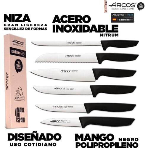 Professional kitchen knives set | Professional kitchen knives | 6 PCs | Stainless steel knives bows | Black