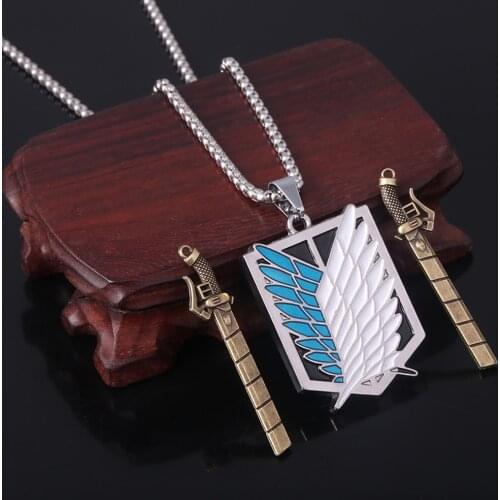 New Attack On Titan Anime Necklaces Wings of Liberty Eren Jaeger Removable Weapon Pendant Necklace Cosplay Jewelry Friend Gift