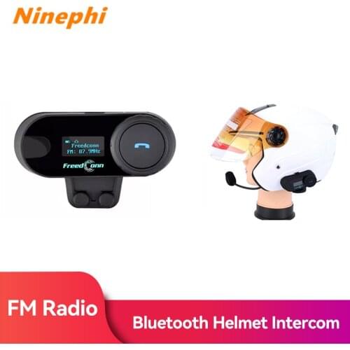 Ninephi Motorcycle Helmet Intercom TCOM-SC Motocycle Bluetooth Interphone Headset LCD Screen FM Radio T-COM SC hand/soft mic