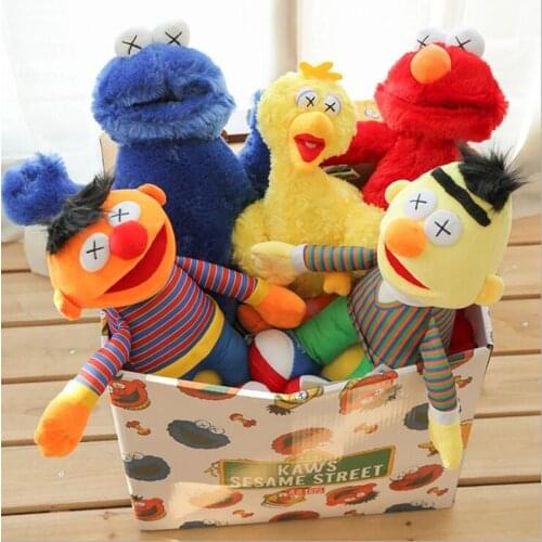 32cm-50cm Big Size Kwans Sesame Street Plush Toys Elmo Ernie Bert Figures Soft Stuffed Dolls Children Birthday Gifts