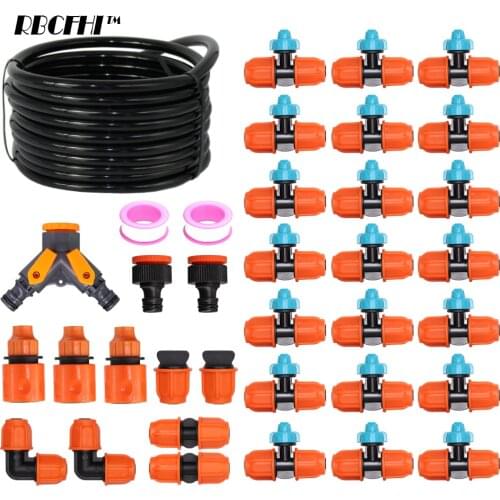 RBCFHI 5-30M 8/11mm Garden Watering Misting Irrigation System Micro Mist Spray Cooling Kits 3/8'' Tubing Hose Gardening Fog Kit