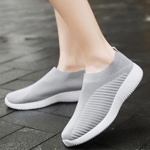 Large Size Mesh Breathable Slip on Sneakers Socks for Women Summer Sports Shoes Womens Running Shoes Light Sport Shoes GMB-1705