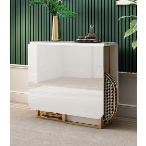 Folding table family small family type Nordic toughened glass dining table chair combination